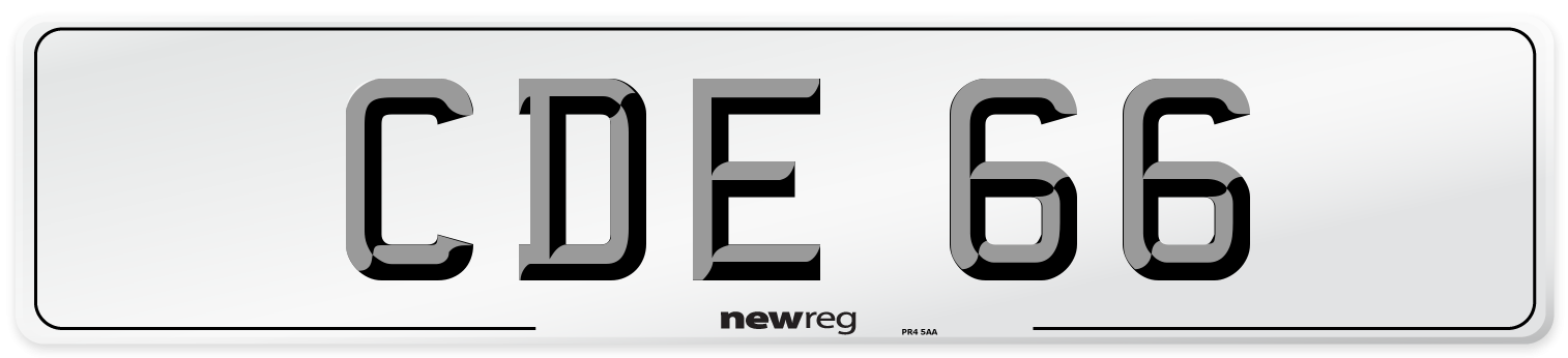 CDE 66 Number Plate from New Reg